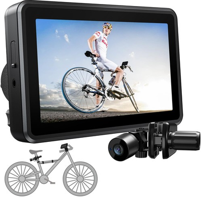 #ad #ad Handlebar Bike Mirror Bicycle Rear View Camera with 4.3#x27;#x27; HD Night Vision $55.48