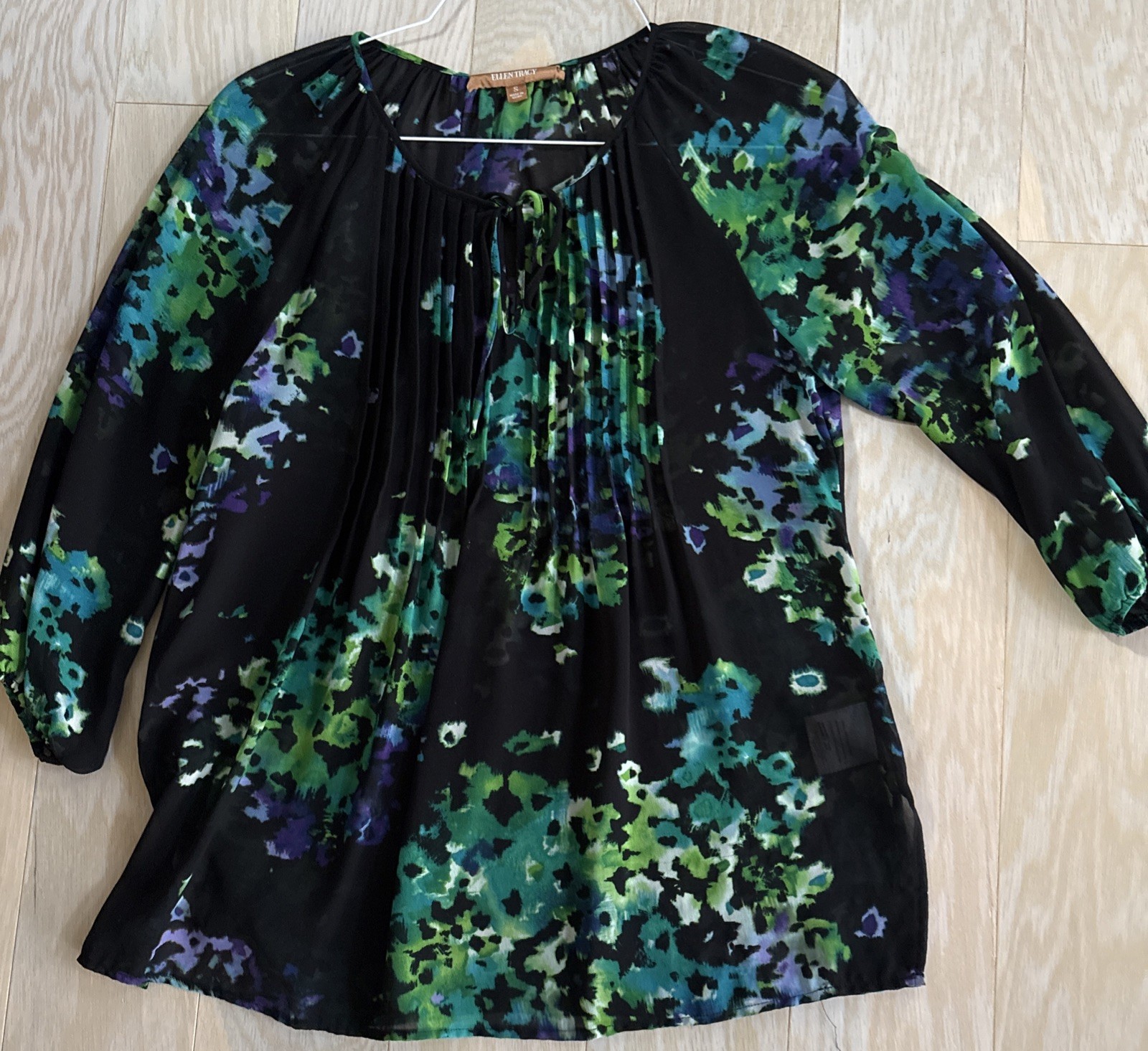 Ellen Tracy Women’s Floral Print Blouse Size S Long Sleeve