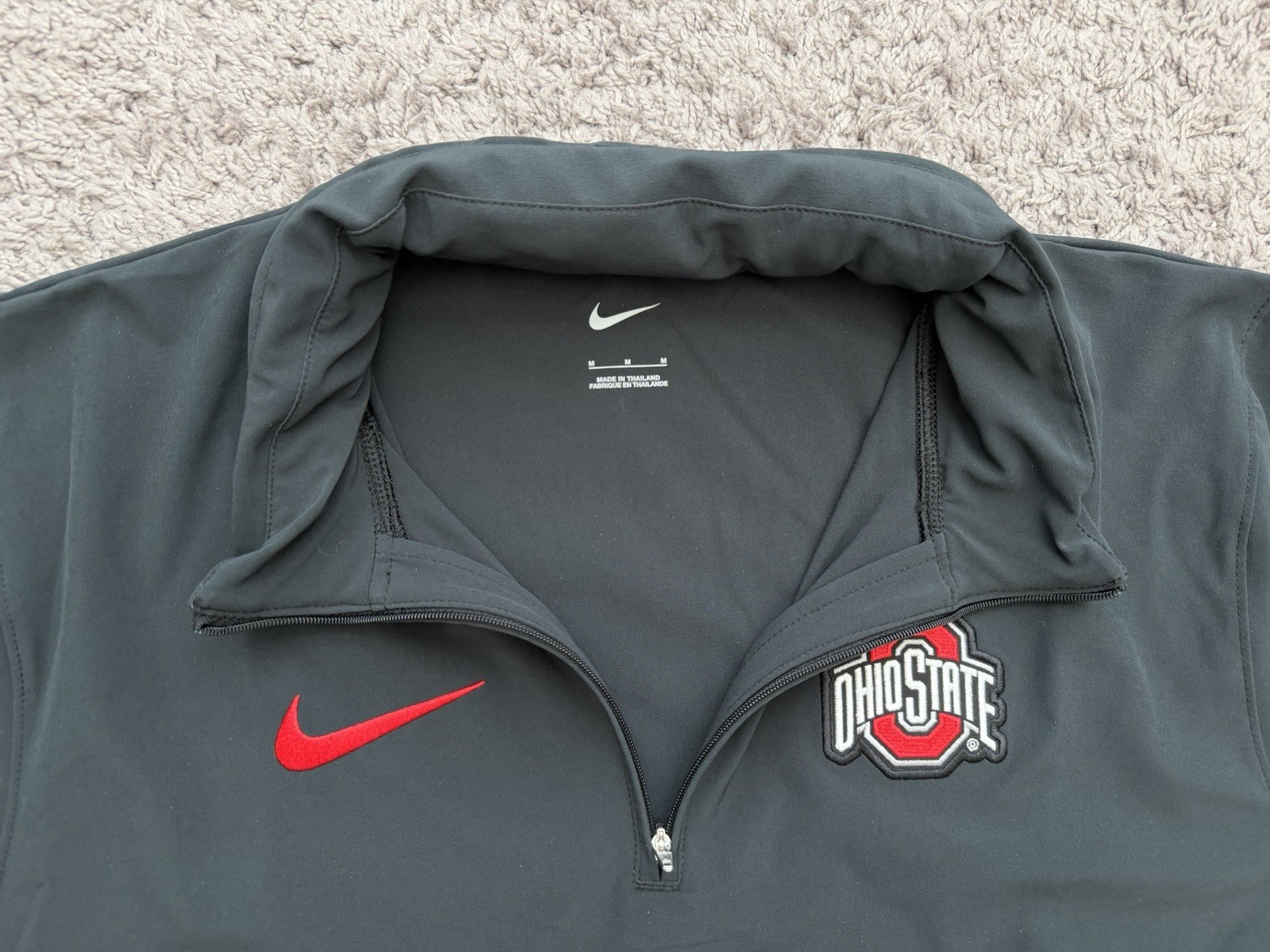 Nike OSU Ohio State Football Coaches 1/4 Zip Hooded Jacket Men’s Medium DZ9316 thumbnail 14