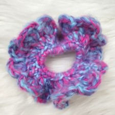 Handmade Large Crocheted Ponytail Holder Textured Large Scrunchie Hair Tie - New