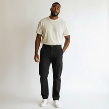 Dickies Slim Straight Cargo Work Pants Men 34x30 Black Poly Cotton Kenya