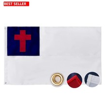 Flag Christian 3x5 Ft Heavy Duty Embroidered Outdoor Weather-Resistant Patriotic