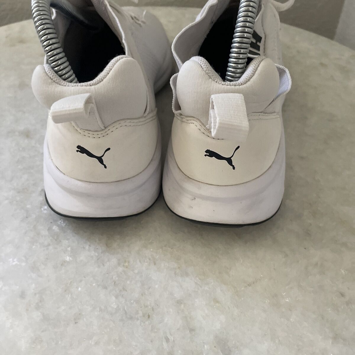 Puma Soft MESH Slip On Shoes Womens Black White Sneakers