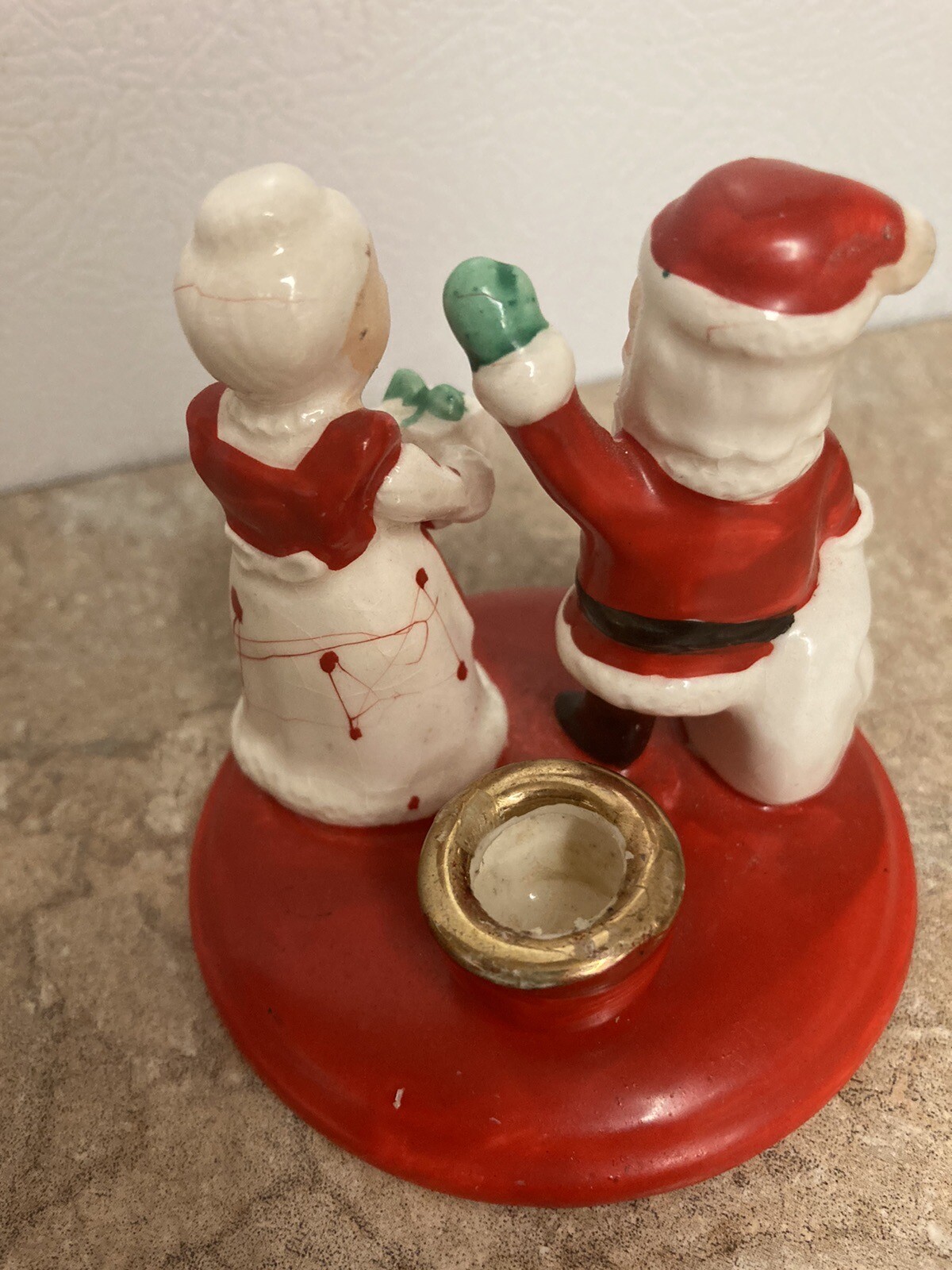 Vintage KREISS CHRISTMAS Santa & Mrs Claus Figurine Candle Stick Holder Japan eBay
