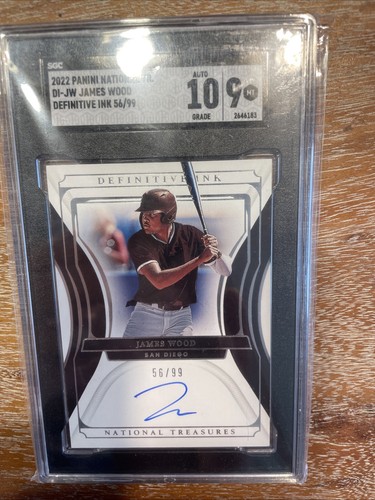 James Wood 2022 National Treasures Rookie Auto Definitive Ink /99 SGC 10 & Bonus - Picture 2 of 8