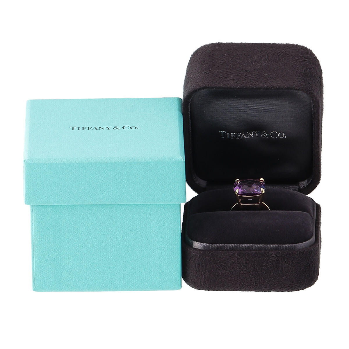 TIFFANYリング Tiffany Co Sparkler Ring Amethyst 750 18 K YG Yellow Gold