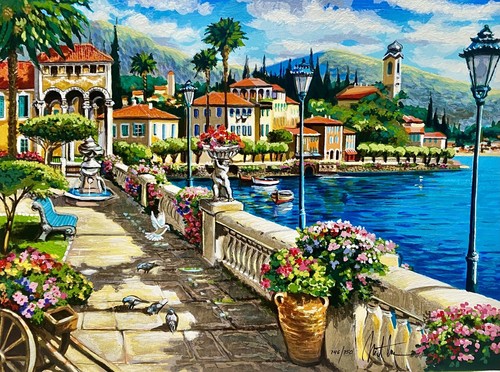 Impresión Anatoly Metlan "A lo largo del canal" firmada numerada vintage 15” X 20” - Imagen 5 de 6