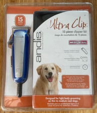 Andis Ultra Clip Clipper All In One Dog Grooming Kit 15 Piece Corded Medium Duty