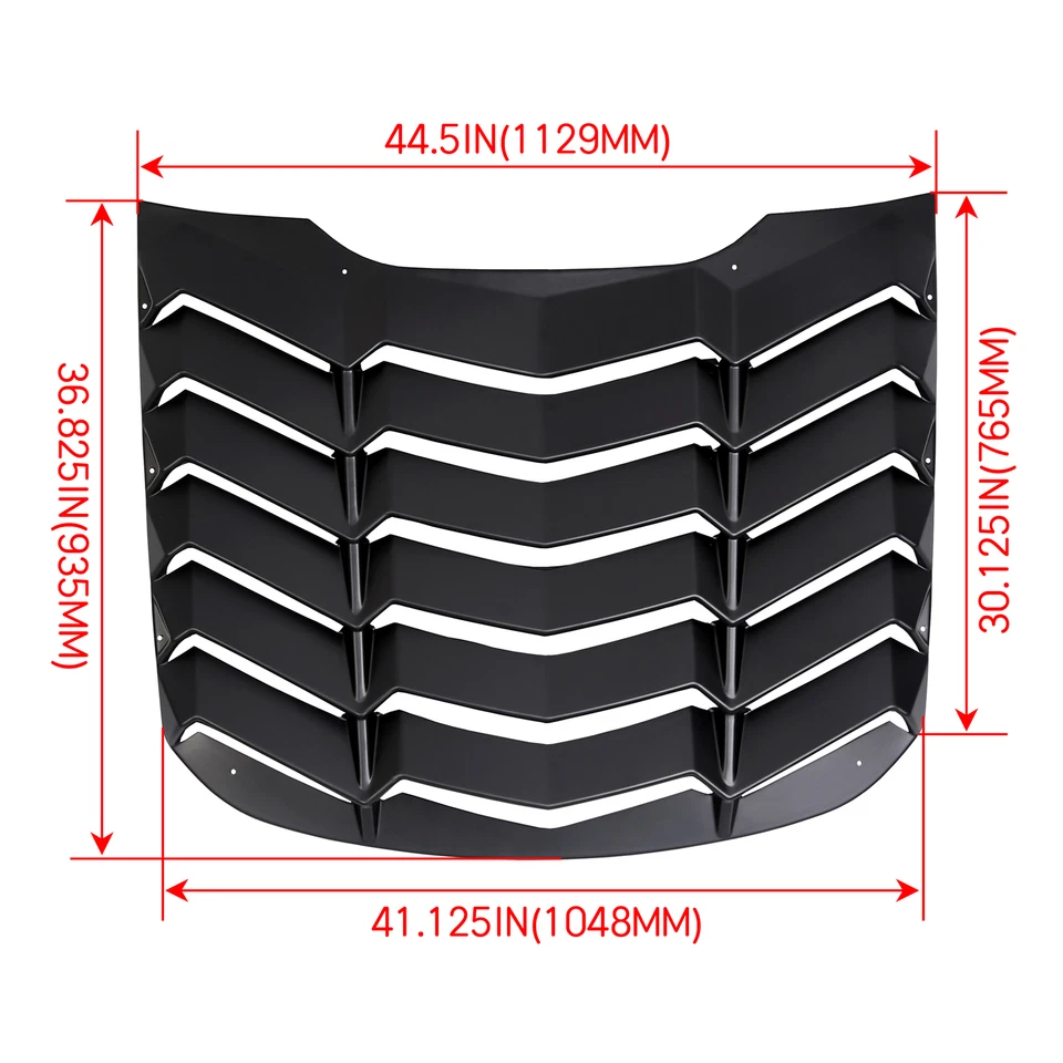 ABS Rear Window Louver Cover Sun Shade Vent For 2015-2023 Ford Mustang Foto 2 de 4