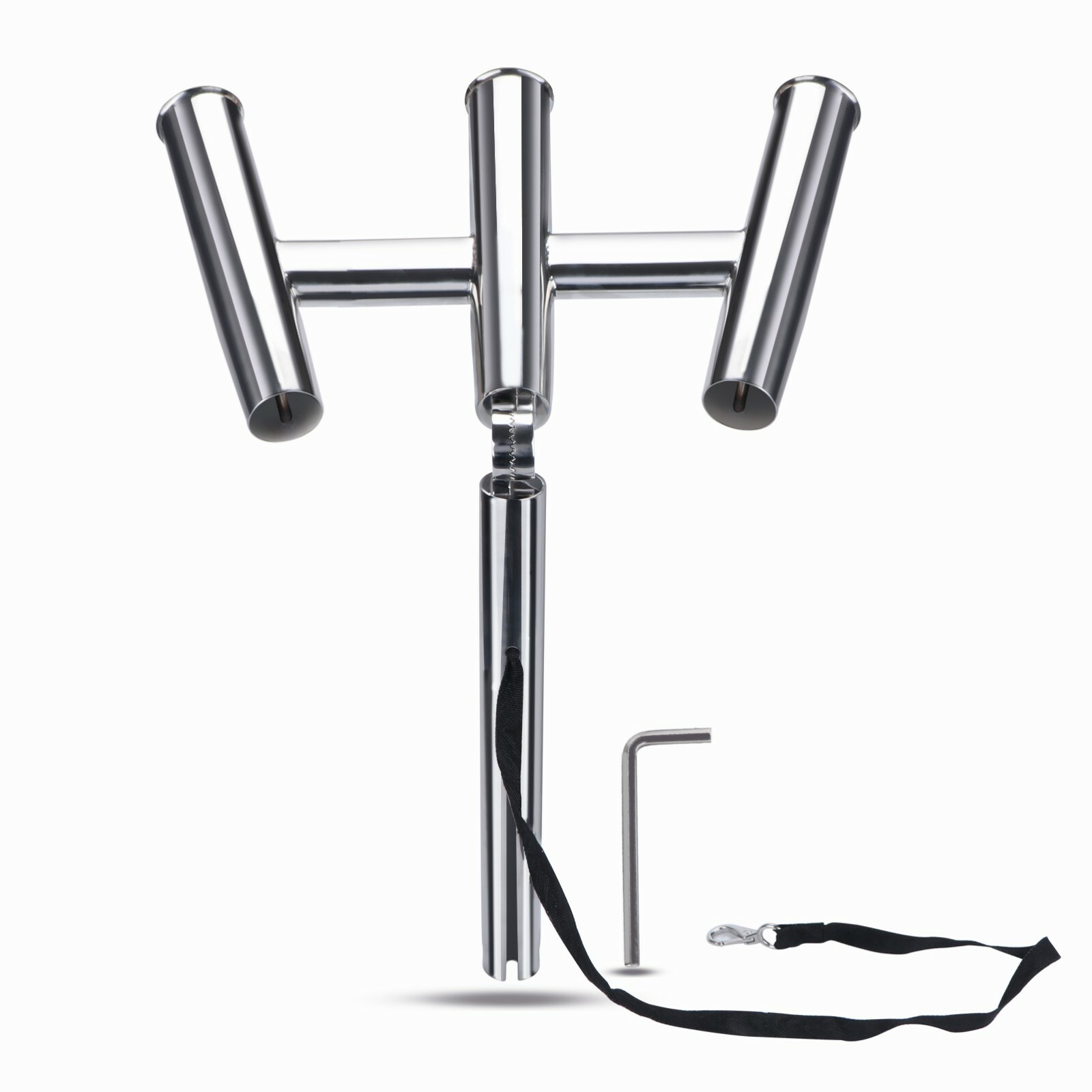 Marine Stainless Steel Triple Outrigger Heavy Duty Fishing Rod Holder for Boat