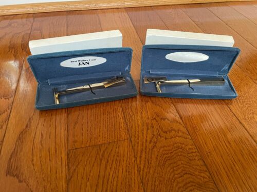 2 x Vintage 24k vergoldet Rasiermesser in Originalhülle unbenutzt