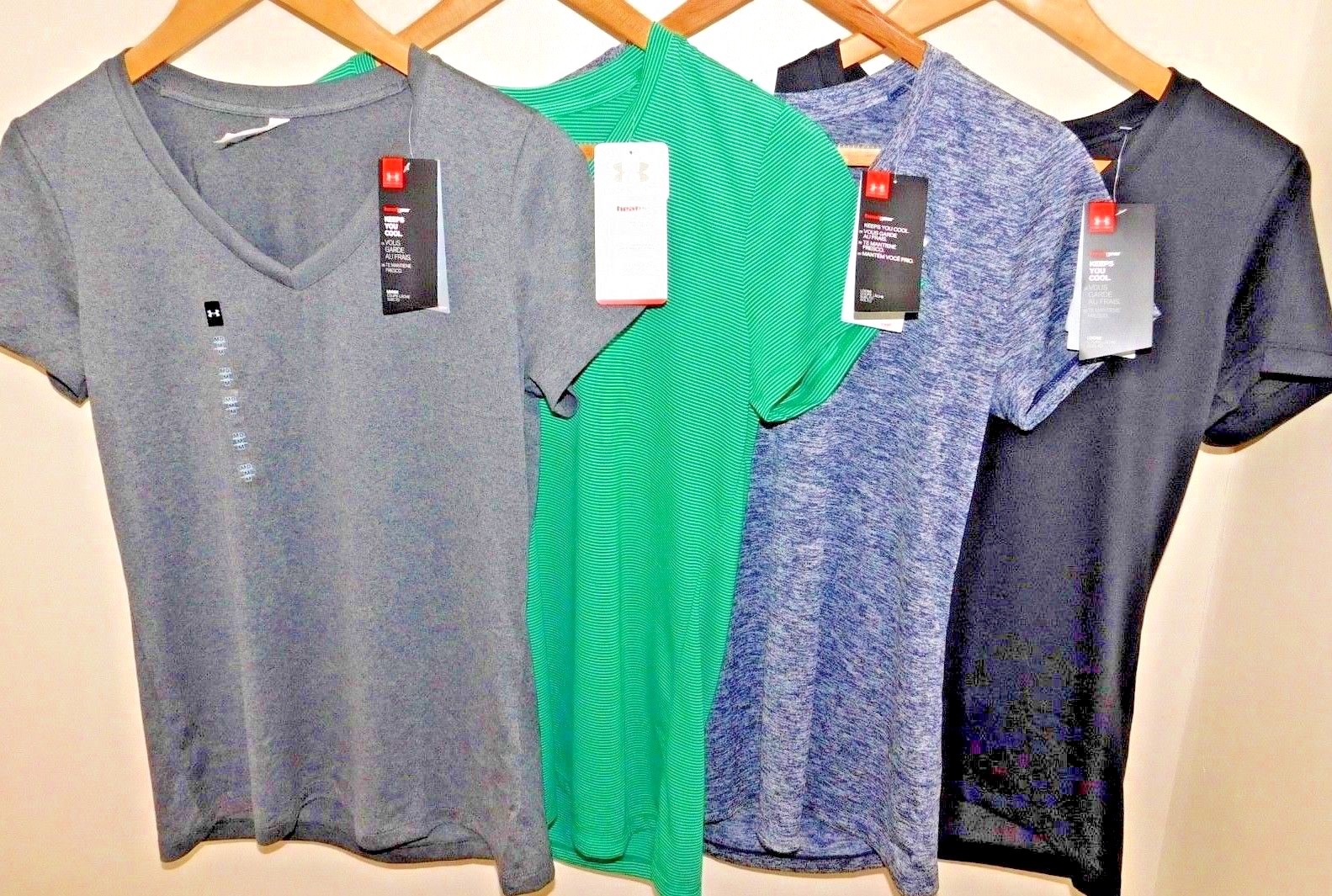 UNDER ARMOUR LADIES TWIST TECH V NECK T SHIRT 4 COLOURS 5 SIZES BNWT