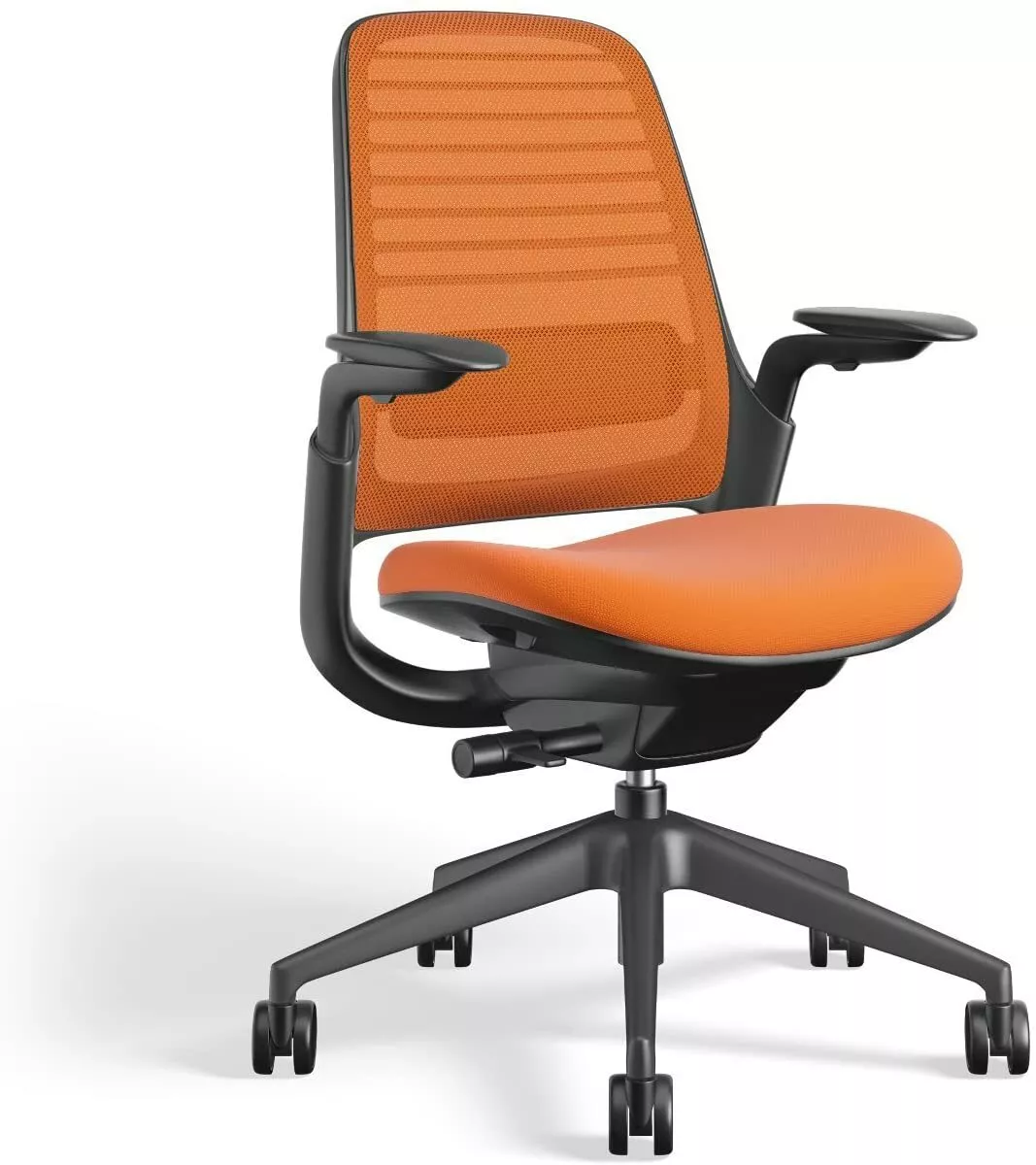 New Steelcase Series 1 Office Desk Chair Black Frame Tangerine