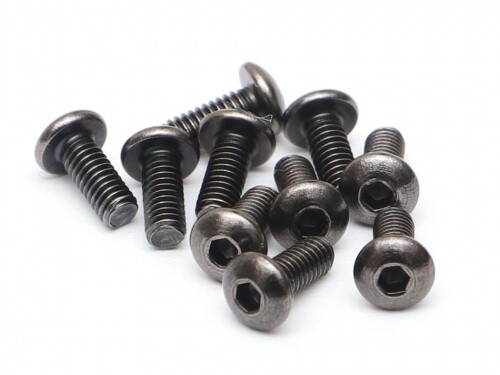 Boom Racing BRASBH2506 M2.5x6mm Screws With Round Head 12.9 Grade Nickel Plated