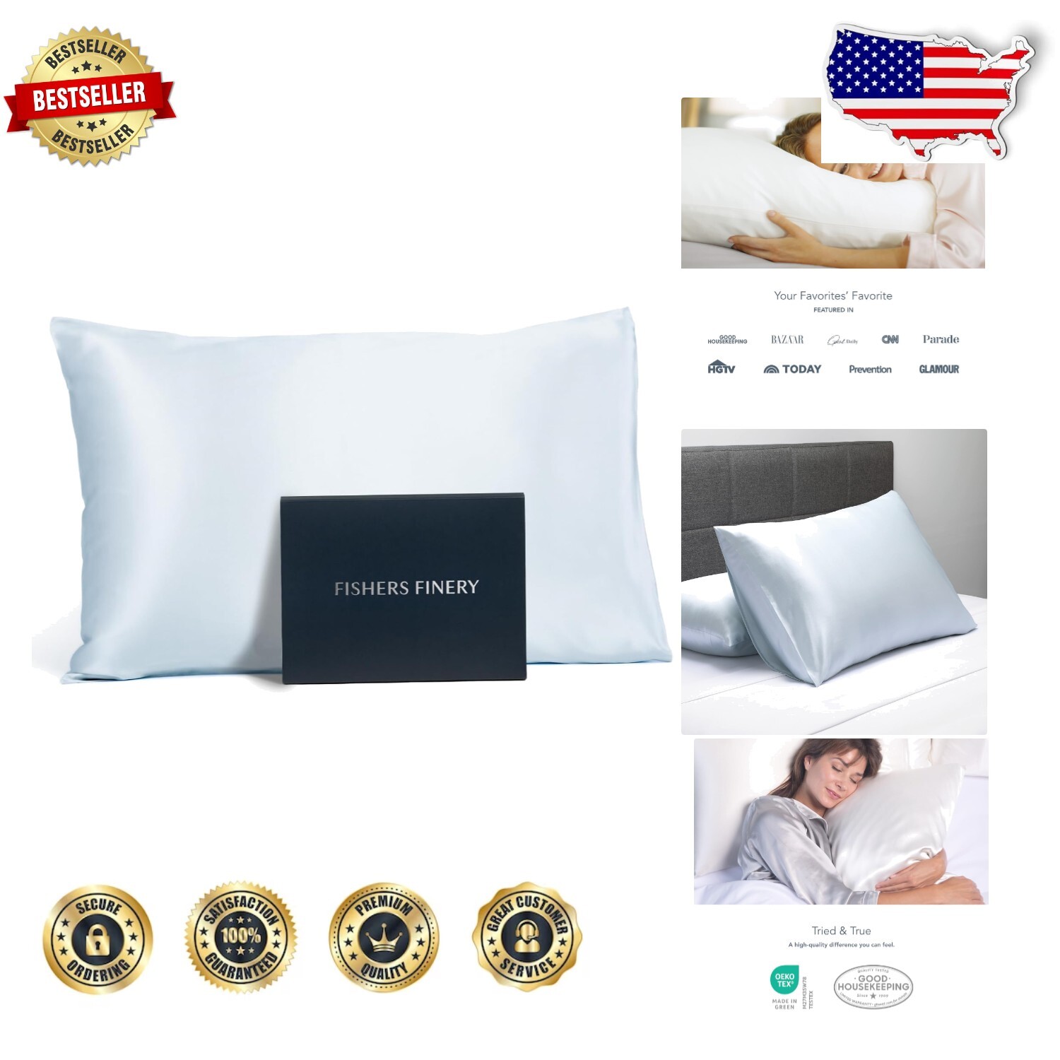 King Size Mulberry Silk Pillowcase for Better Sleep with Envelope Closure-image