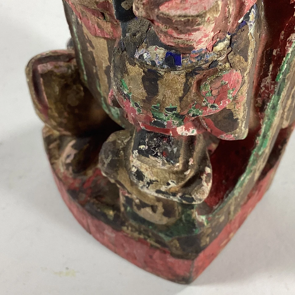 Figura de madera china 7”x 3” guerrero única Foto 4 de 4