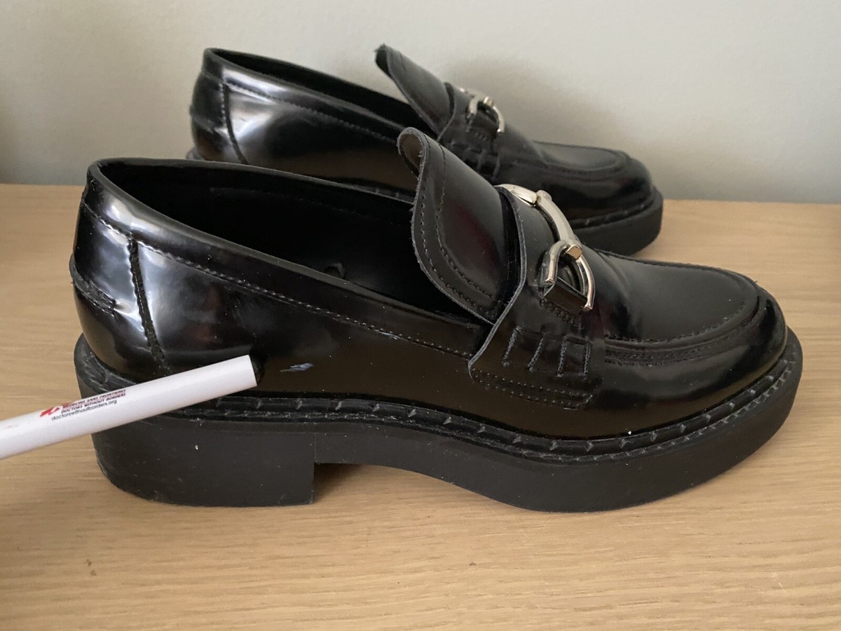 ZARA 24AW ステッチ入りローファー　38 ペニーストラップ ローファー - ボルドー | ZARA Japan / 日本