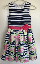 Spring/ Summer Looks JONA MICHELLE Girls Striped Floral Lined Dress Size 10
