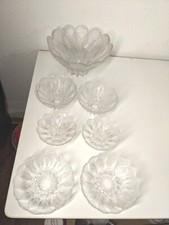 7 Lausitzer Medea Eisglas Schalen DDR - verschiedene Größen - dekorativ