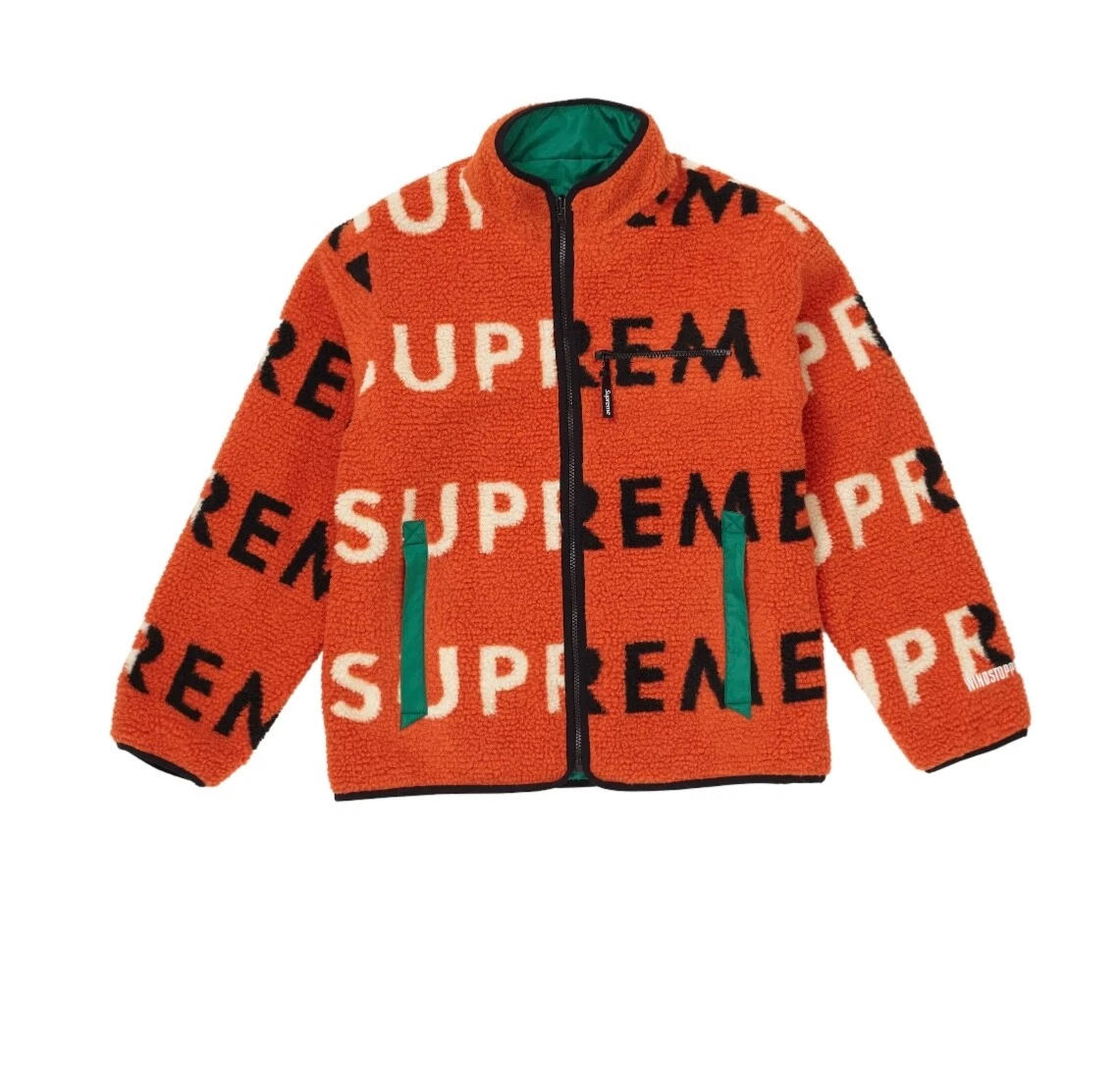 VESTE POLAIRE LOGO SUPREME RÉVERSIBLE LOGO ORANGE TAILLE LARGE