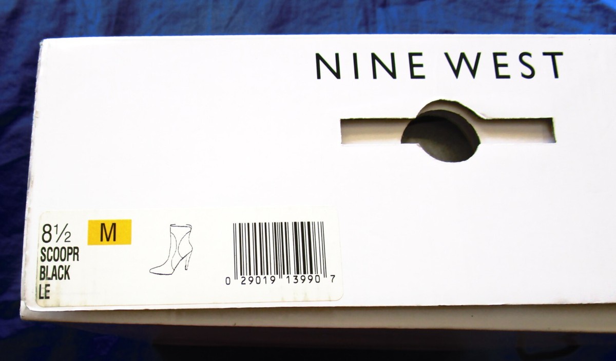 NINE WEST--BLACK LEATHER HIGH HEEL BOOTS--NEW-- SIZE 8.5--MID-CALF