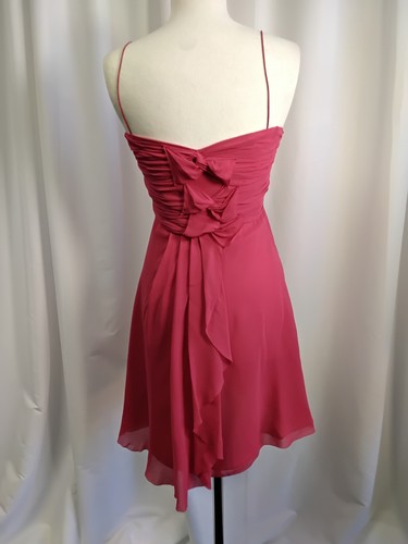 Karen Millen Pink Silk Dress UK12 Mini Ruched Spaghetti Straps Bows rrp140 BNWT - Picture 2 of 18