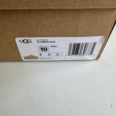 UGG PUMPED SLIDE MUSTARD SEED SHEARLING PLATFORM SHOES US 10 / EU