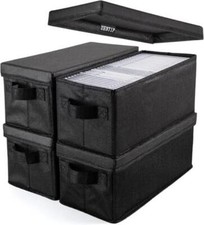 CD Storage Boxes - Pack of 4 CD Case Storage - 13.2" X 5.9" X 5.3", Container