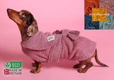UK Made DACHSHUND Bathrobe Towel Bath Robe Pet Super Absorbent Drying Coat