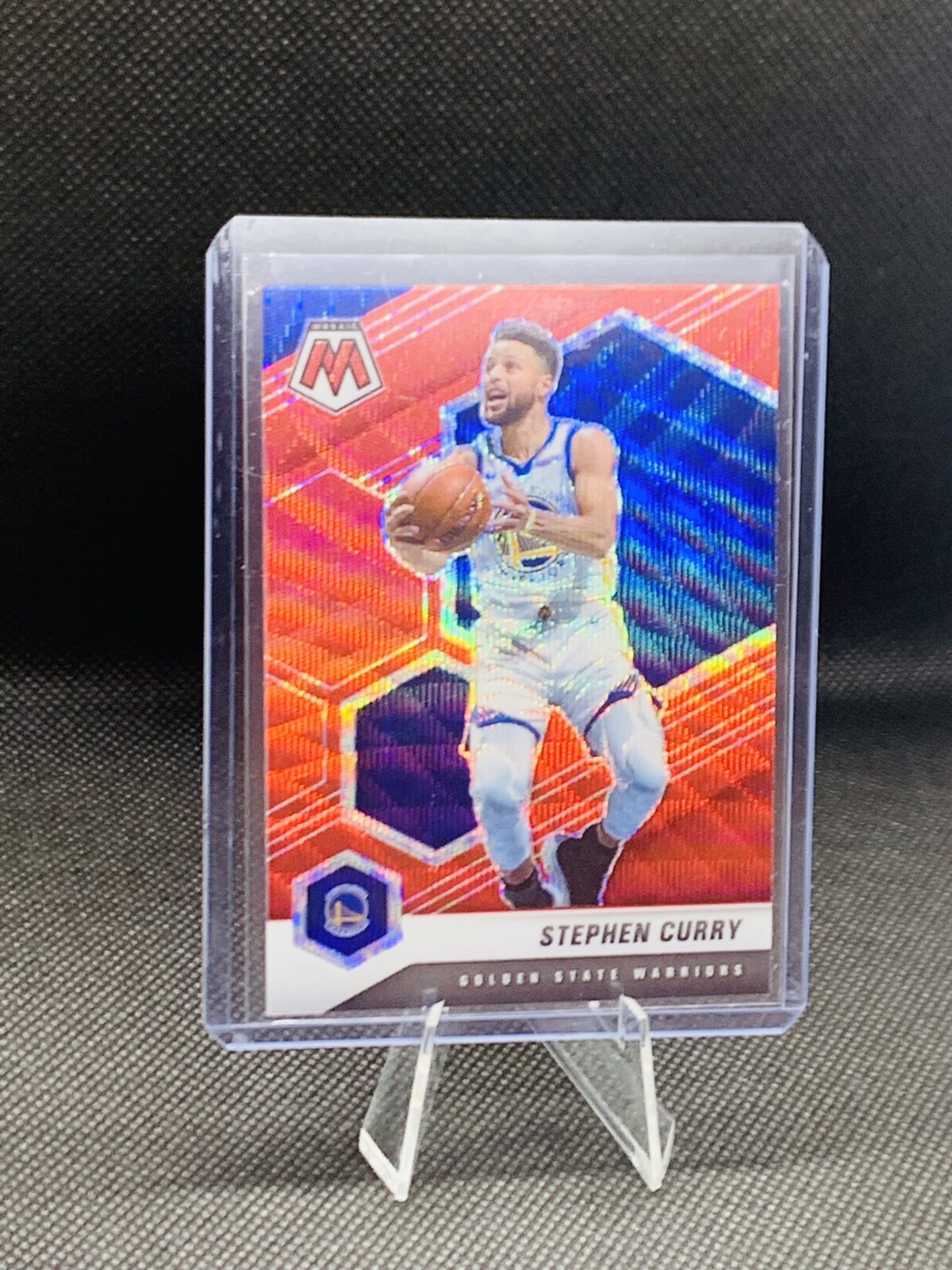 2020-21 Mosaic Stephen Curry Red Wave Prizm # 175 Warriors