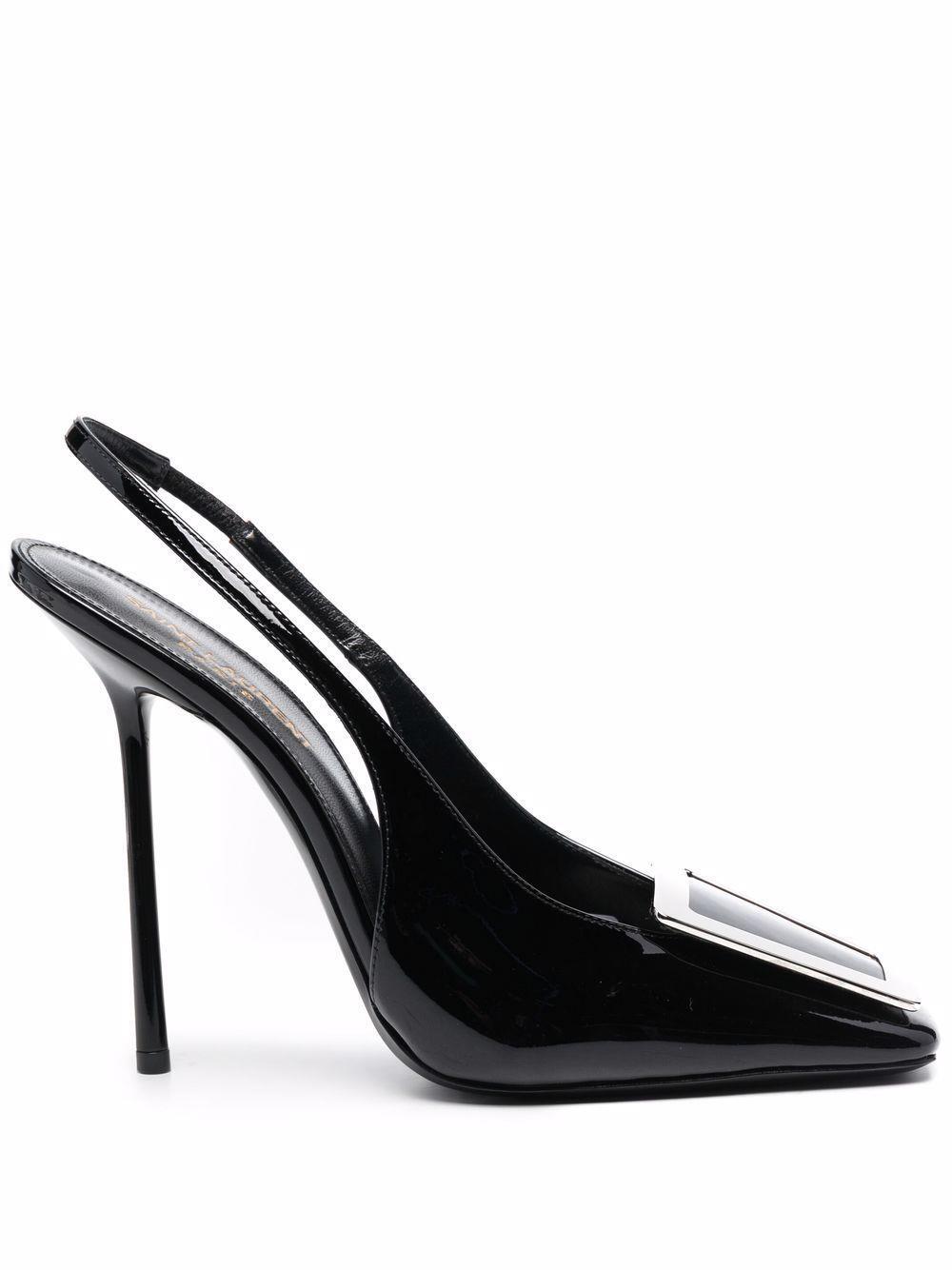 Scarpe sandali Saint Laurent Maxine 115 YSL slingback punta quadrata décolleté tacco $995