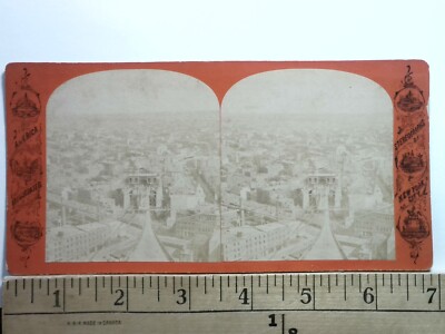 Brooklyn Bridge Construction New York Stereoview Antique c1870s Y19289