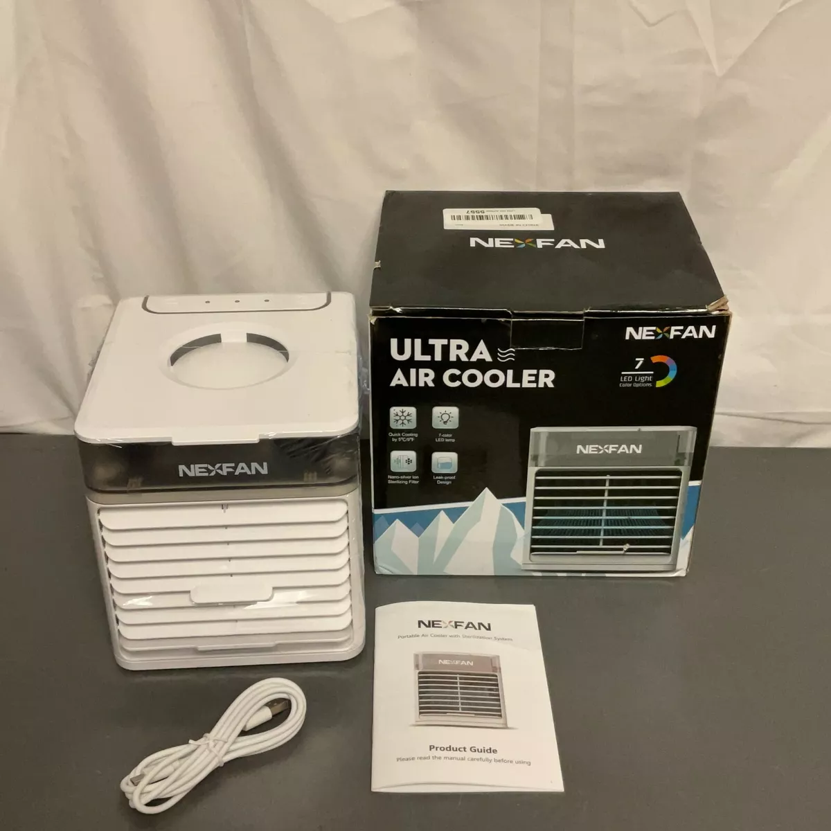 Nexfan 01 White Black 5 Volt Ultra USB 7 LED Light Color Portable Air Cooler