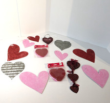 Valentines Day Heart Decorations, 11 Pieces, Pink Red Party Decor, Various Sizes