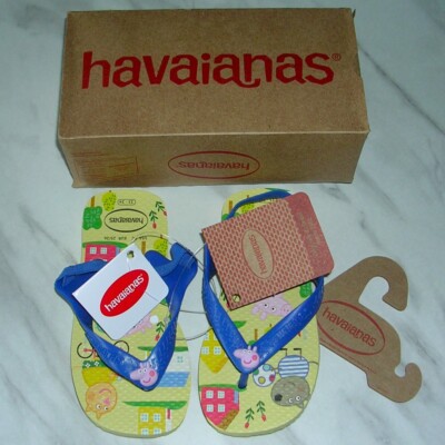 Havaianas Neu Mädchen Peppa Pig Flip Flops Sandalen Schuhe UK 6 EUR 23/24 NEU