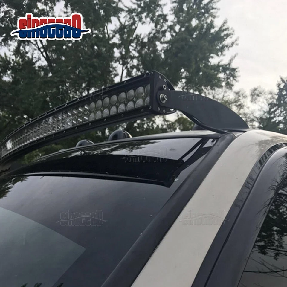 Kit de soporte de montaje de pilar de techo barra de luz curva de 52" para Dodge Ram 1500/2500/3500 Foto 4 de 4