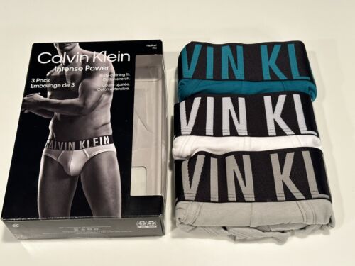 NEU - 3ER PACK CALVIN KLEIN INTENSE POWER - BAUMWOLLE HÜFTSLIPS FARBEN - XL 40-42