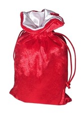 New 5  x 8  Red Velvet Dice Bag with White Sa...