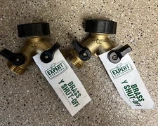 “NEW”  2 Pack Expert Gardener Brass Y Shut-Off