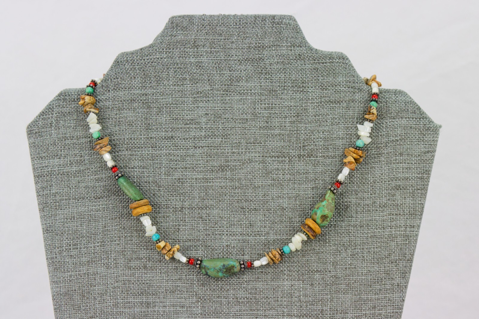 Multi-Stone, MOP Chips, Sterling Toggle Closure C… - image 1