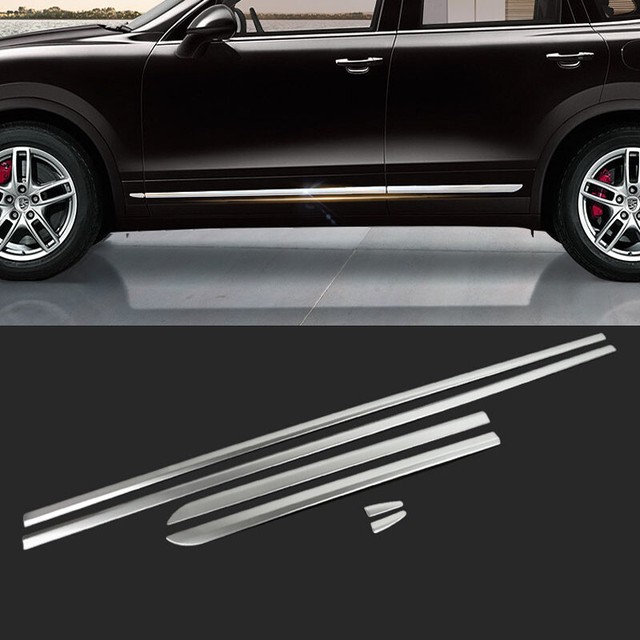 For Porsche Cayenne 1821 Chrome Steel Body Door Side Molding Cover Trim Garnish eBay