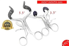 5.5" + 3.5" MOLT DENTAL MOUTH GAG WITH SILICONE TIPS SURGICAL DENTAL ORAL TOOL