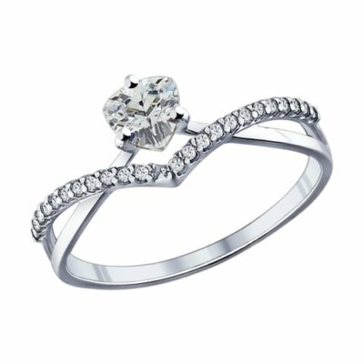 Ring 925 silver cubic zirconia stone women's jewelry real jewelry Sokolov New  