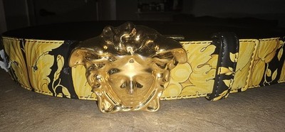 Versace Mens La Medusa Reversible Leather Belt