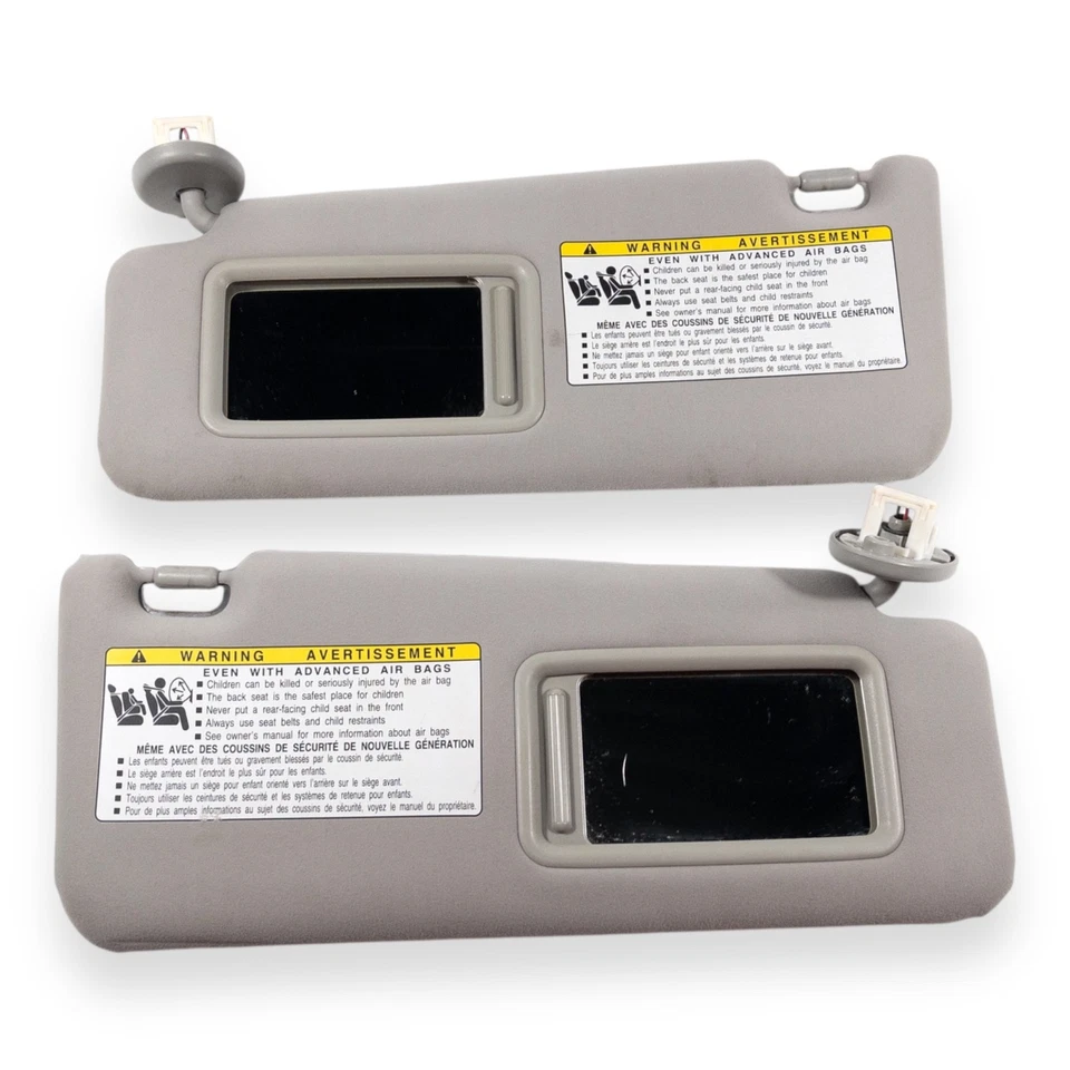 2006-2013 Lexus IS250 IS350 Driver & Passenger Side Sun Visor Pair Gray Lighted - Image 4 of 4