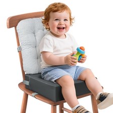 Booster Seat for Kitchen Chair Dining Table with Comfy Backrest Pillow and Ad...