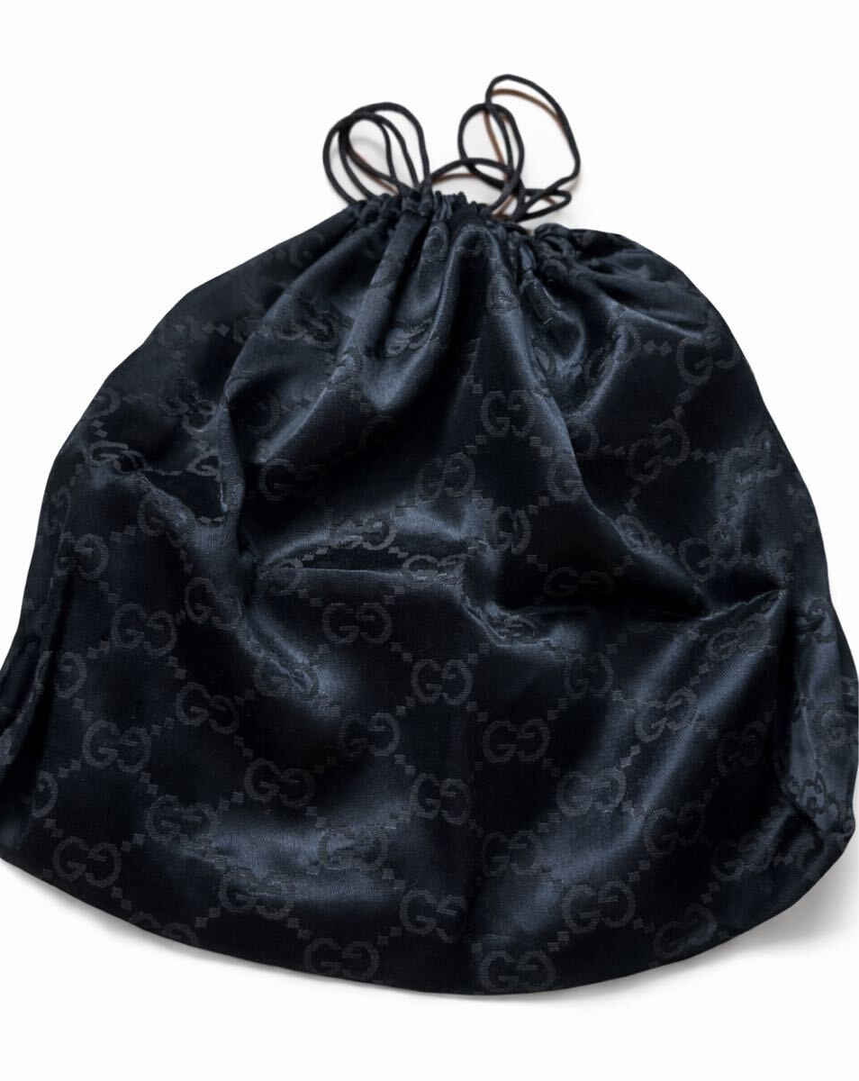 Gucci GG Pattern Drawstring Bag Storage Pouch Bla… - image 1