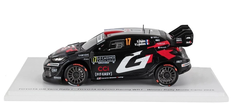 MODELLINO AUTO 1:43 SPARK TOYOTA GR YARIS RALLY1 OGIER WINNER MONTE CARLO 2025 - Immagine 4 di 4