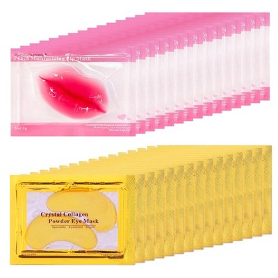 30 Pairs Eye Masks & Lip Masks, Under Eye Patches for Dark Circles, Lip Skinc...