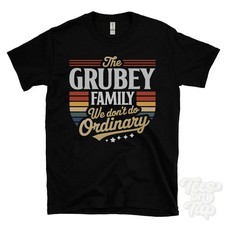 THE GRUBEY FAMILY WE DON'T DO ORDINARY T-SHIRT surname crest clan name dad gift